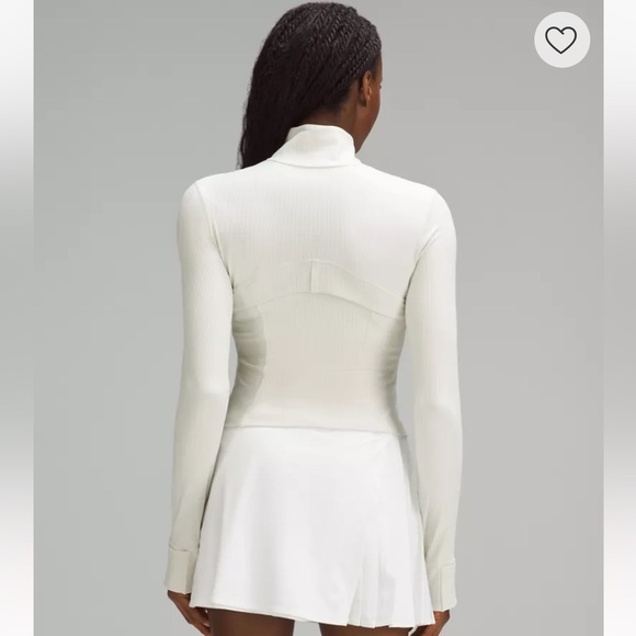 Lululemon Cropped Define Jacket zip up Ribbed Nulu Shine Off white 12 L - Picture 4 of 15